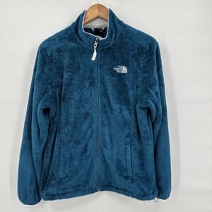 The North Face Jacket‎ Women's Large Turquoise Fleece Hiking Zip Coat Campcore